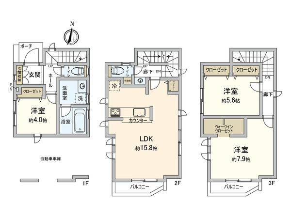 磯子区滝頭3丁目(新築戸建)1号棟 間取図