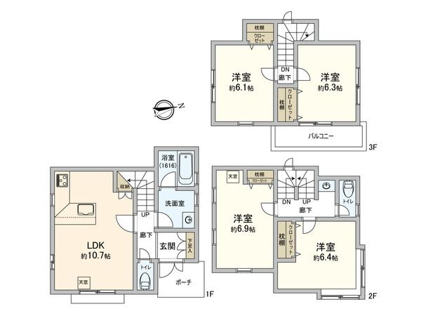 神奈川区神奈川1丁目(戸建) 間取図(平面図)