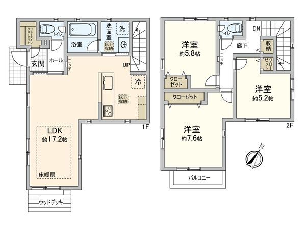 神奈川区六角橋5丁目(戸建) 間取図(平面図) 神奈川区六角橋5丁目(戸建) 間取図(平面図)