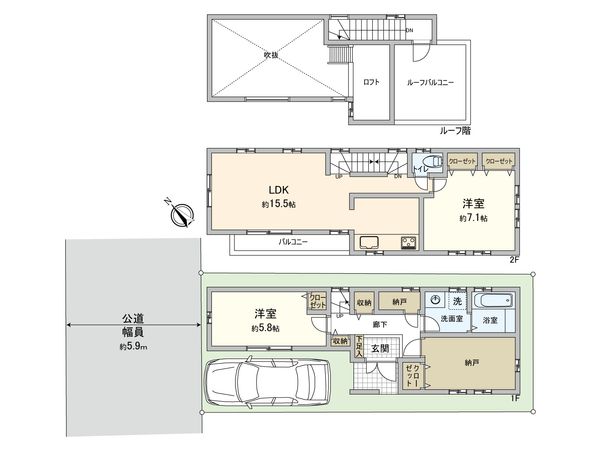 神奈川区東神奈川1丁目(戸建) 間取図(平面図)