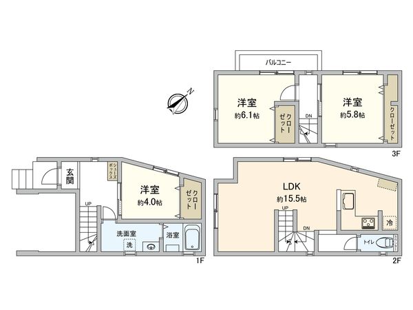 磯子区丸山1丁目(新築戸建)A号棟 間取図(平面図)