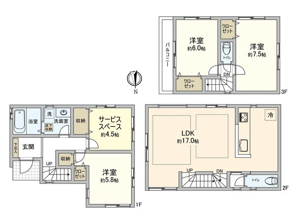 神奈川区神大寺1丁目(新築戸建)10号棟 間取図(平面図)