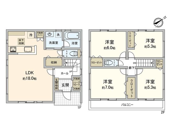 神奈川区三ツ沢南町(新築戸建)2号棟 間取図(平面図) 神奈川区三ツ沢南町(新築戸建)2号棟 間取図(平面図)