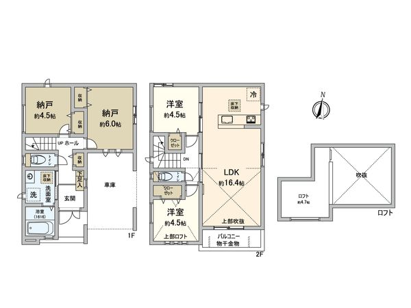 大田区池上8丁目(新築戸建) 間取図(平面図) 大田区池上8丁目(新築戸建) 間取図(平面図)