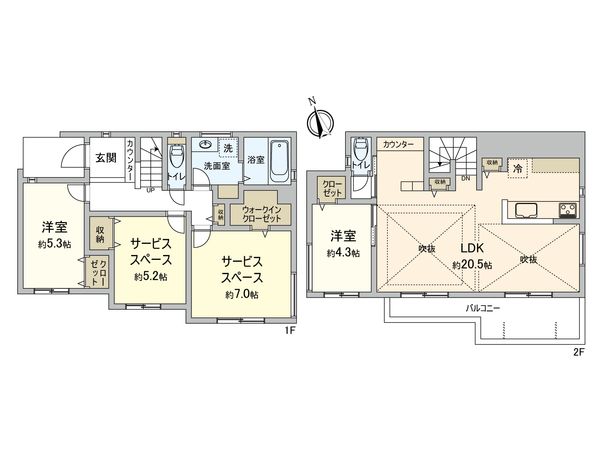 保土ケ谷区鎌谷町(新築戸建) 間取図(平面図) 保土ケ谷区鎌谷町(新築戸建) 間取図(平面図)