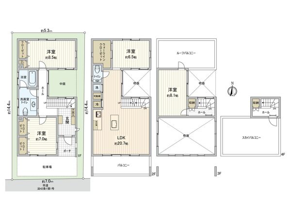 神奈川区大口通(戸建) 間取図(平面図) 神奈川区大口通(戸建) 間取図(平面図)