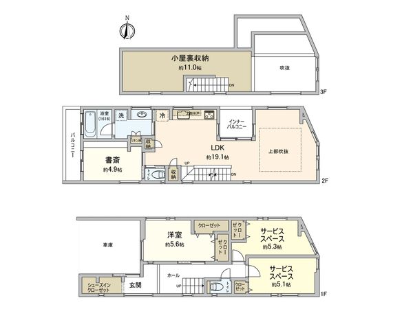 神奈川区幸ケ谷(戸建) 間取図(平面図) 神奈川区幸ケ谷(戸建) 間取図(平面図)
