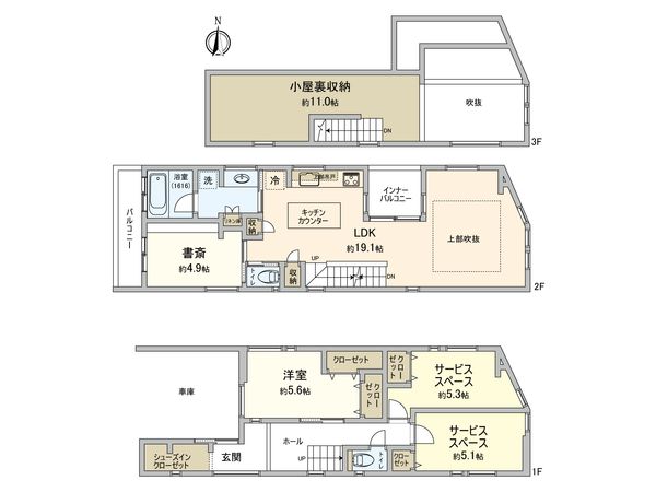 神奈川区幸ケ谷(戸建) 間取図(平面図) 神奈川区幸ケ谷(戸建) 間取図(平面図)
