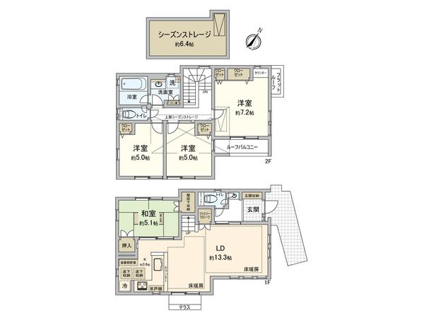 神奈川区神大寺4丁目(戸建)【コンファージュ横濱片倉町】 間取図(平面図) 神奈川区神大寺4丁目(戸建)【コンファージュ横濱片倉町】 間取図(平面図)