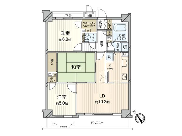 クレアヒルズ上星川 西棟 間取図(平面図) クレアヒルズ上星川 西棟 間取図(平面図)