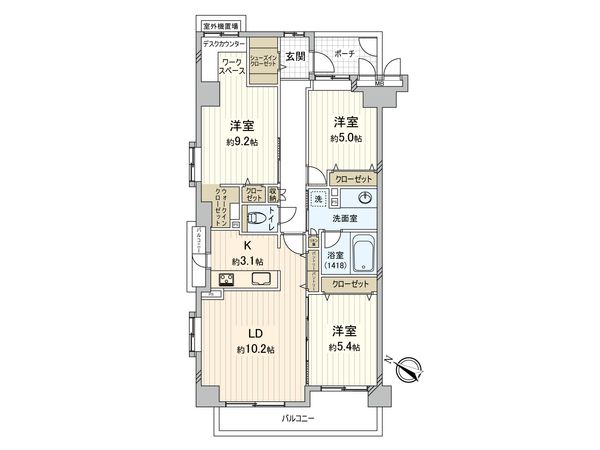 シャリエ横浜ベイグランデ 間取図(平面図)