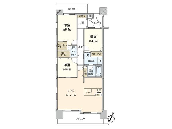 ランドステージ吉野町駅前 間取図(平面図)