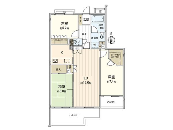 クリオ片倉町八番館 間取図(平面図) クリオ片倉町八番館 間取図(平面図)