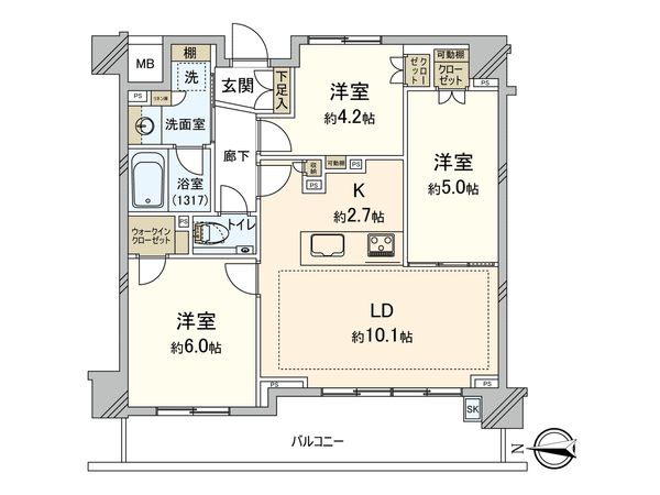 クリオ横濱浅間町 間取図(平面図) 間取図(平面図)