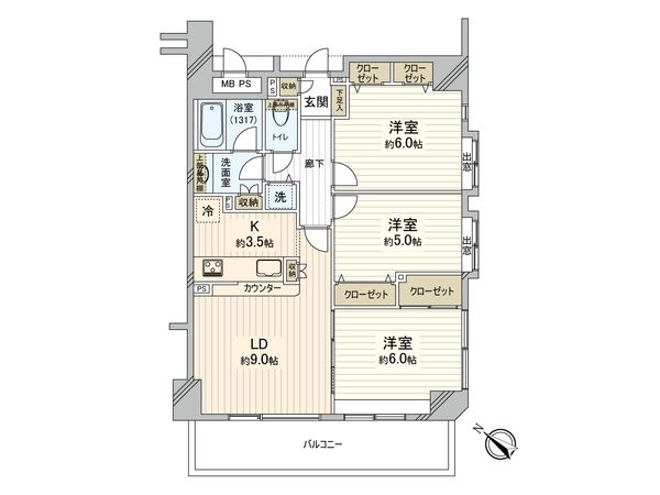 ラディエンス関内南 間取図(平面図) ラディエンス関内南 間取図(平面図)