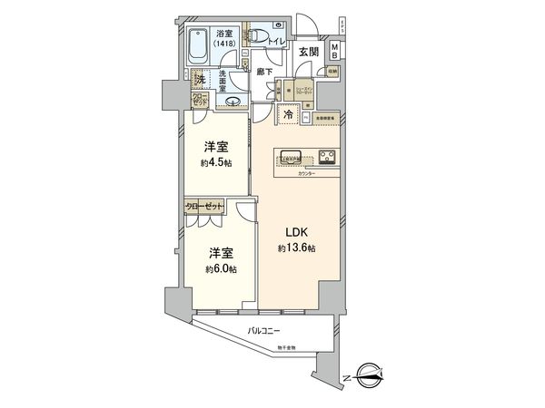 サンクタス横浜mid 間取図(平面図)