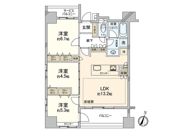 ユニーブル横濱 間取図(平面図) ユニーブル横濱 間取図(平面図)