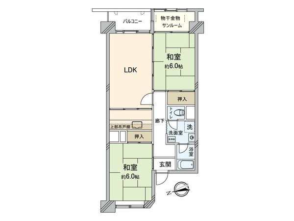 天王町スカイハイツ 5号棟 間取図(平面図)
