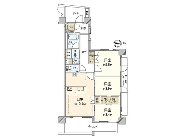 クリオ横濱天王町 間取図(平面図) クリオ横濱天王町 間取図(平面図)