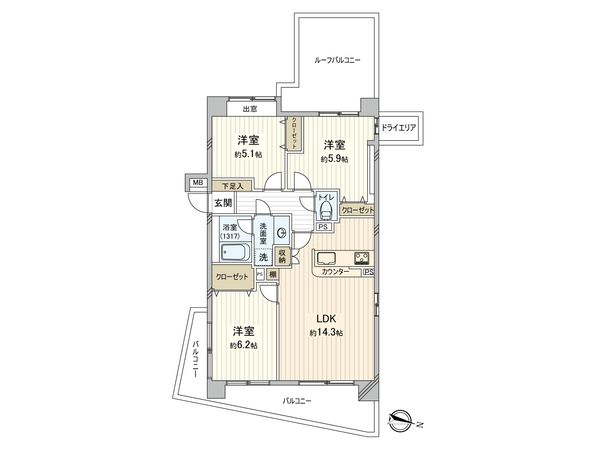 マークミュー清水ヶ丘公園 間取図(平面図)