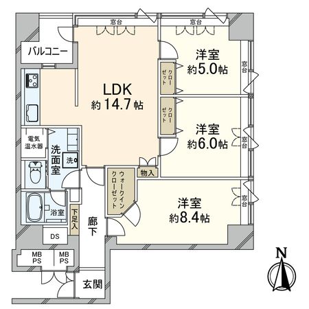 スカイハイツトーカイ 間取図(平面図)