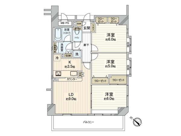 ラディエンス関内南 間取図(平面図)