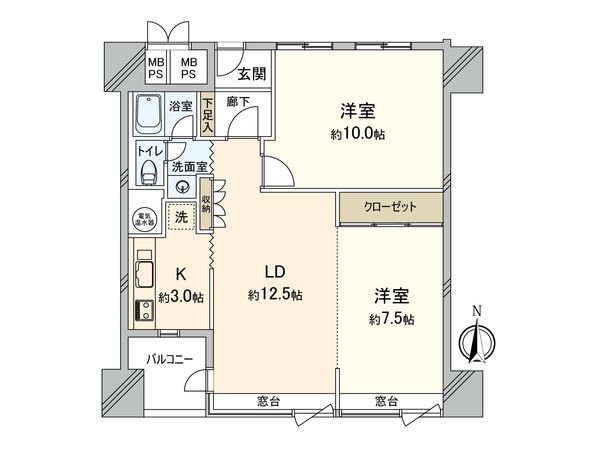 スカイハイツトーカイ 間取図(平面図)