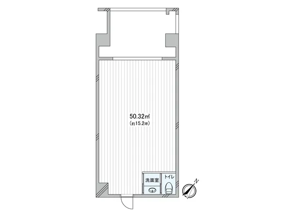 【間取図】・専有面積５０．３２平米（約15.2坪）・鎌倉街道沿いの1階路面につき、店舗・事務所として視認性良好です。