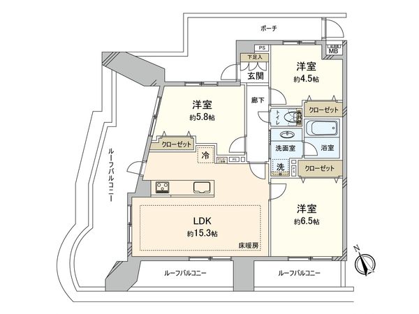 ロワール横浜西 間取図(平面図) ロワール横浜西 間取図(平面図)