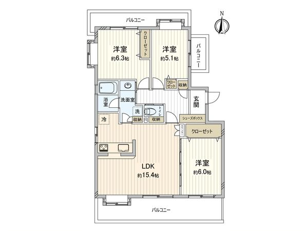 パーク・ハイム三ツ沢公園 間取図(平面図)