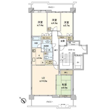 ステージ星川 間取図(平面図) ステージ星川 間取図(平面図)