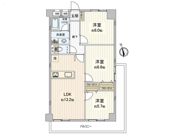 藤和三ツ沢コープ 間取図(平面図) 藤和三ツ沢コープ 間取図(平面図)