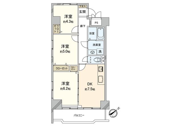 ポートハイム宮元町第一 間取図(平面図)