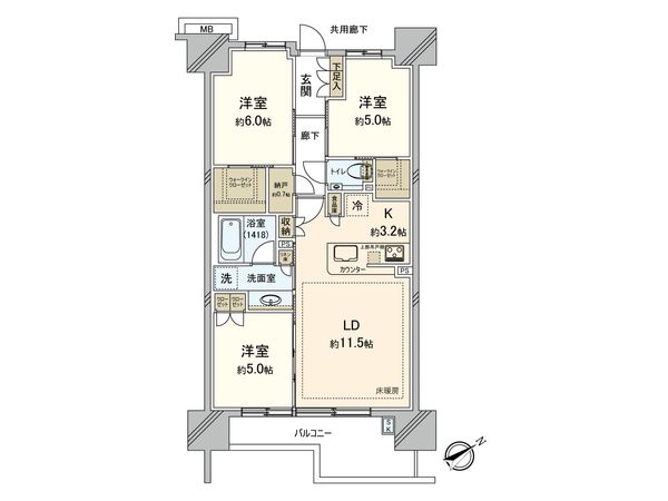 シティテラス横浜 サウス棟 間取図(平面図)