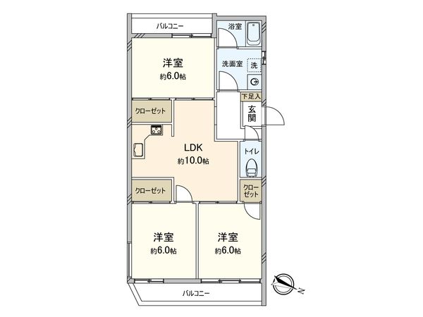 ライオンズマンション沢渡 間取図(平面図) ライオンズマンション沢渡 間取図(平面図)