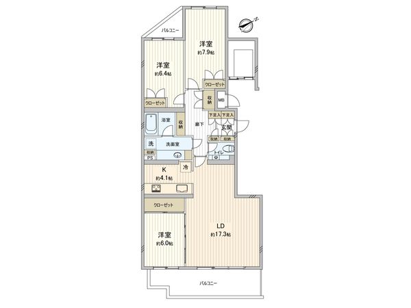 ヒルトップ横浜東寺尾 ウエストピア 間取図(平面図) ヒルトップ横浜東寺尾 ウエストピア 間取図(平面図)