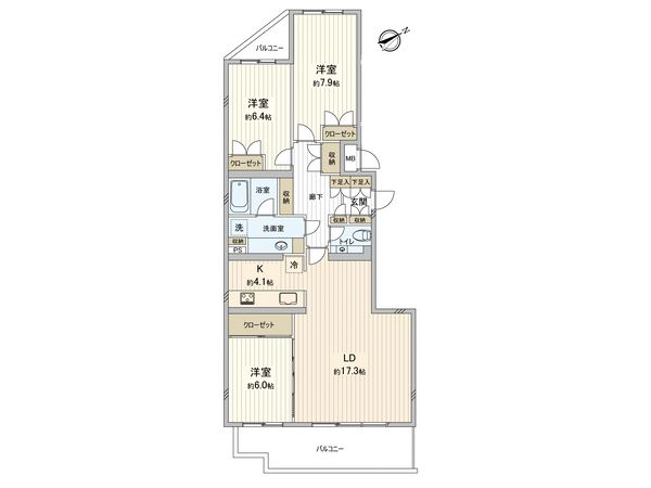 ヒルトップ横浜東寺尾 ウエストピア 間取図(平面図)