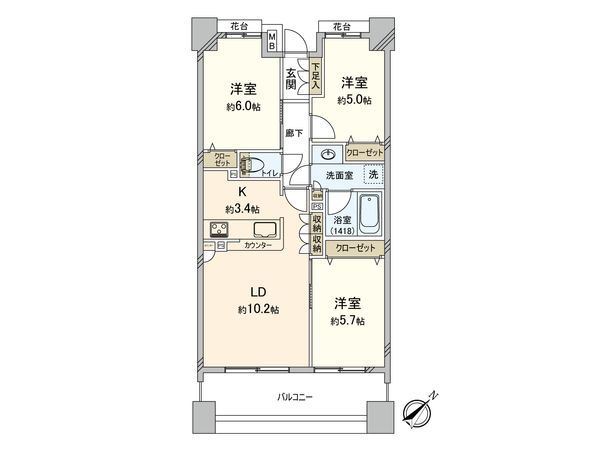 アデニウム新横浜 間取図(平面図) アデニウム新横浜 間取図(平面図)
