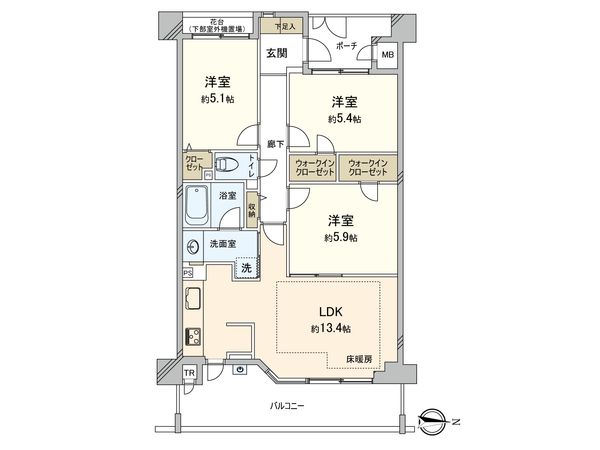 エンゼルハイム横濱磯子 弐番館 間取図(平面図) 間取図(平面図)