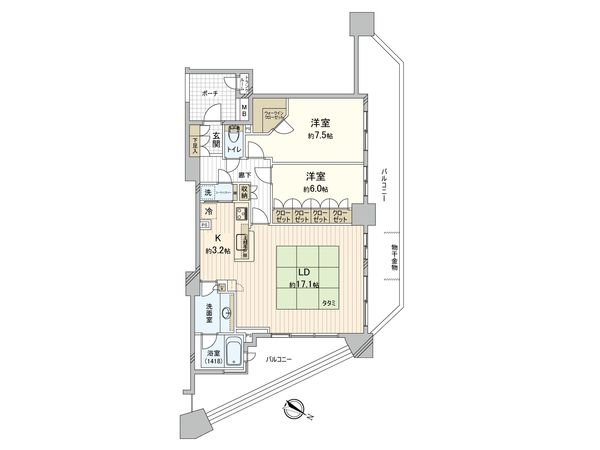 ヨコハマタワーリングスクエア ザ・イースト 間取図(平面図)