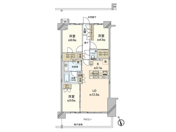 クレヴィア東白楽 間取図(平面図)