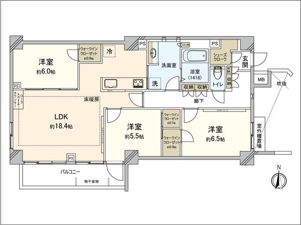 リミオガーデン横浜西寺尾 間取図(平面図) リミオガーデン横浜西寺尾 間取図(平面図)