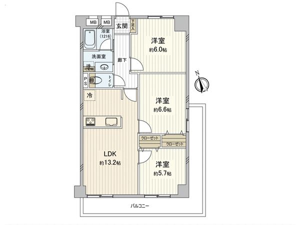藤和三ツ沢コープ 間取図(平面図) 間取図(平面図)