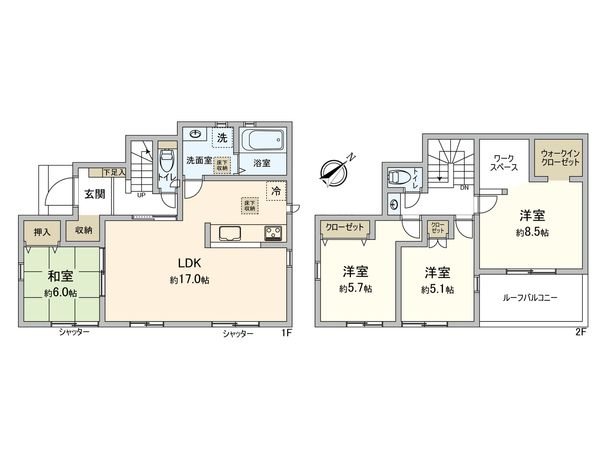 下和泉3丁目(新築戸建) 1号棟 間取図(平面図) 下和泉3丁目(新築戸建) 1号棟 間取図(平面図)