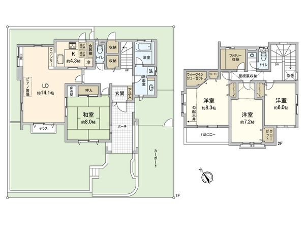 領家3丁目 戸建 間取図(平面図) 間取図(平面図)