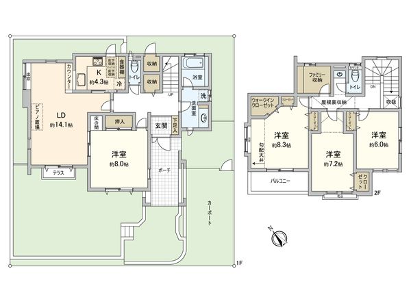 領家3丁目 戸建 間取図(平面図) 領家3丁目 戸建 間取図(平面図)