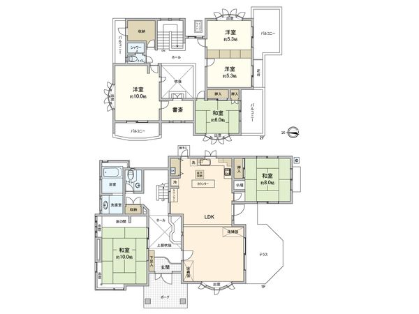 緑園7丁目 戸建 間取図(平面図) 緑園7丁目 戸建 間取図(平面図)