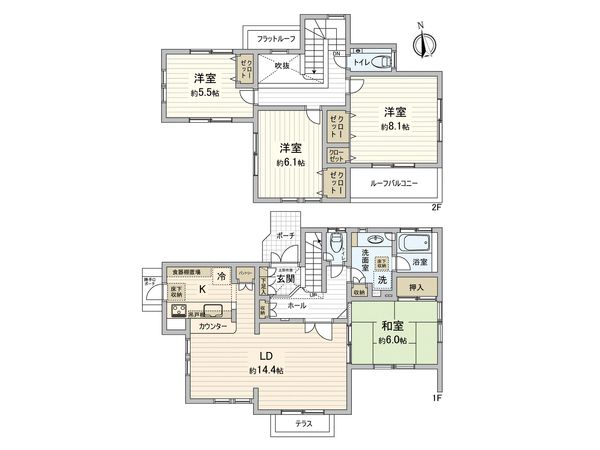 領家4丁目 戸建 間取図(平面図)