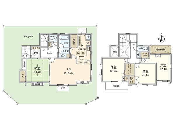 緑園1丁目(戸建) 間取図(平面図) 緑園1丁目(戸建) 間取図(平面図)