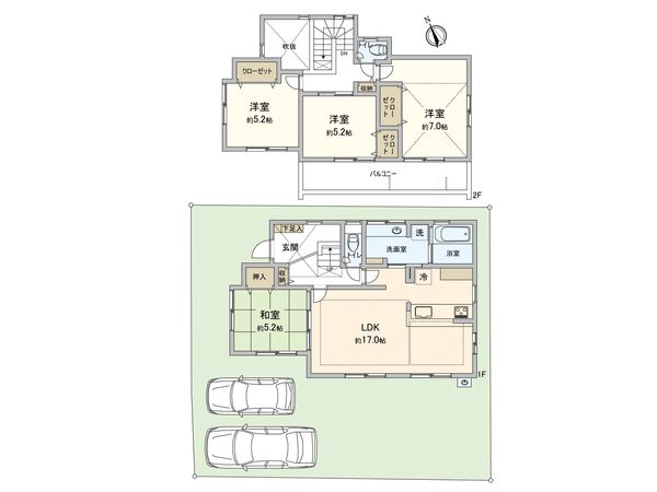 岡津町(新築戸建)2号棟 間取図(平面図)